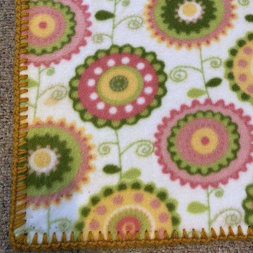 Project Linus Floral MakeWith Tender LovingCare SecureBlanket CrochetEdge 35x24”